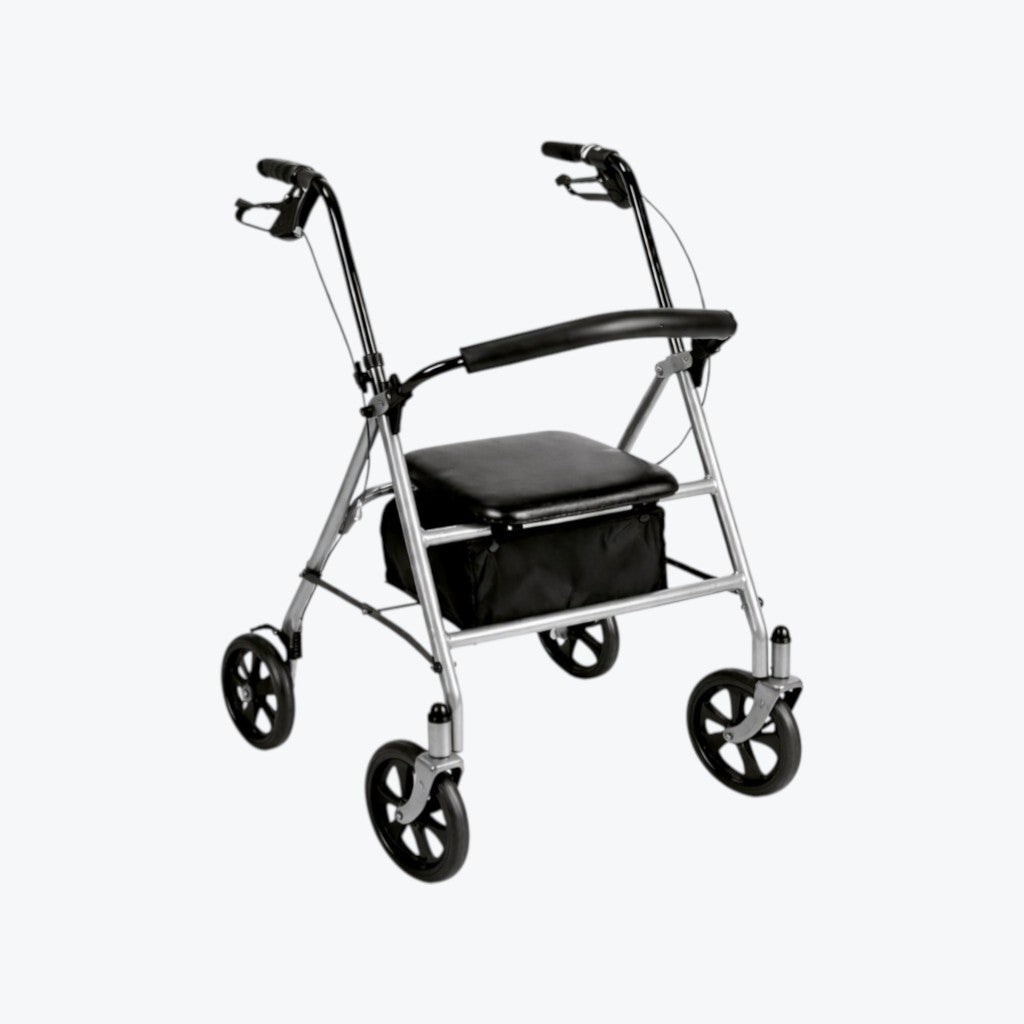 Deambulatore Rollator Pieghevole con Seduta e Freni – Girello Ortopedico con 4 Ruote
