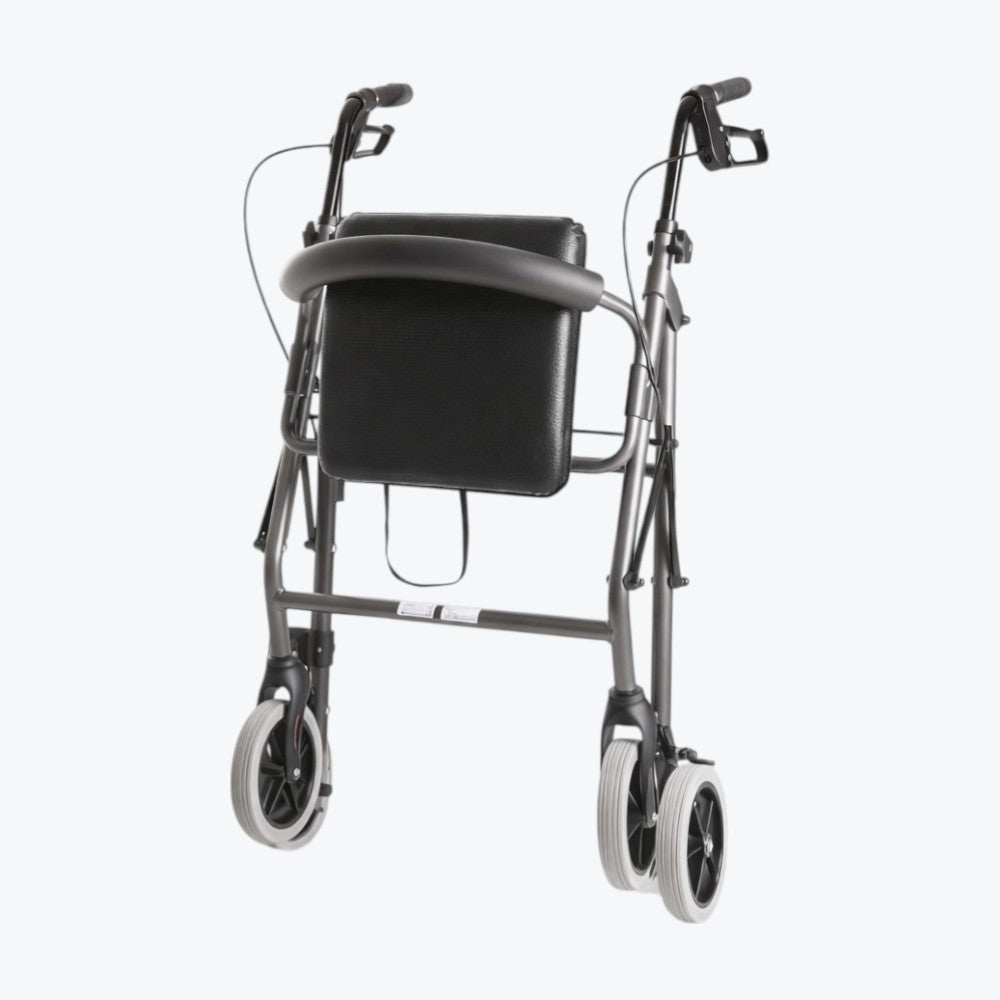 Rollator Pieghevole a 4 Ruote con Sedile e Cestino – Deambulatore con Freni