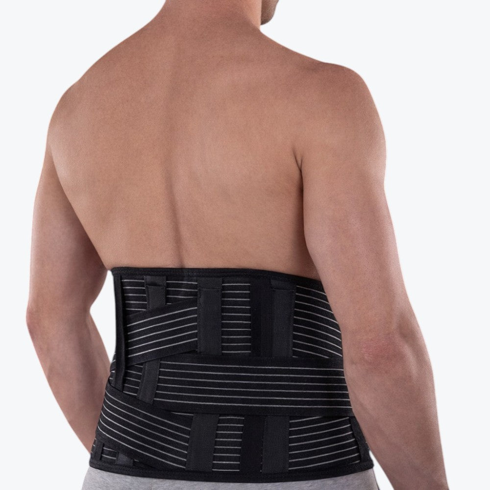 Corsetto Lombosacrale Ortopedico con Tiranti – Bustino Elastico con Stecche di Supporto