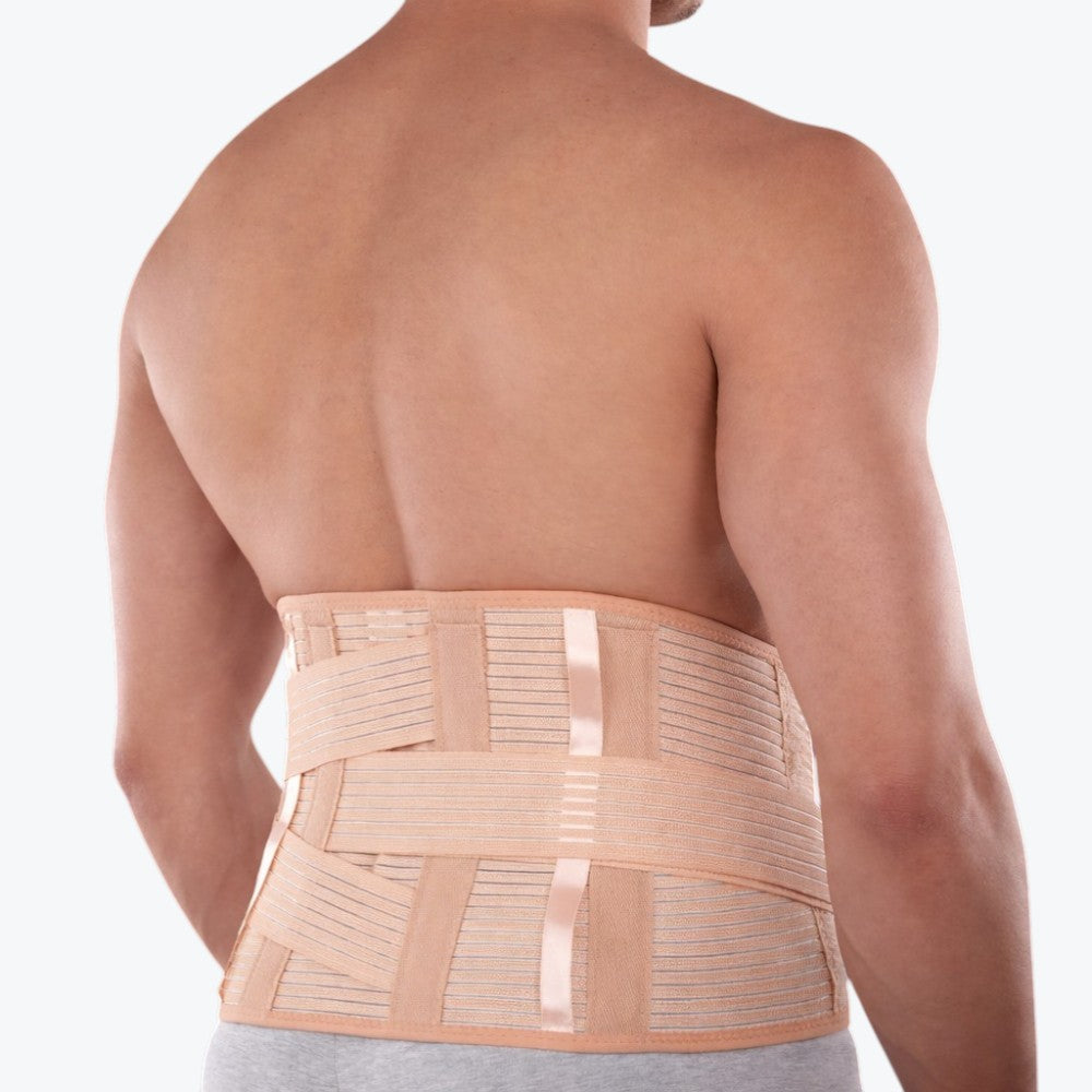 Corsetto Lombosacrale Ortopedico con Tiranti – Bustino Elastico con Stecche di Supporto
