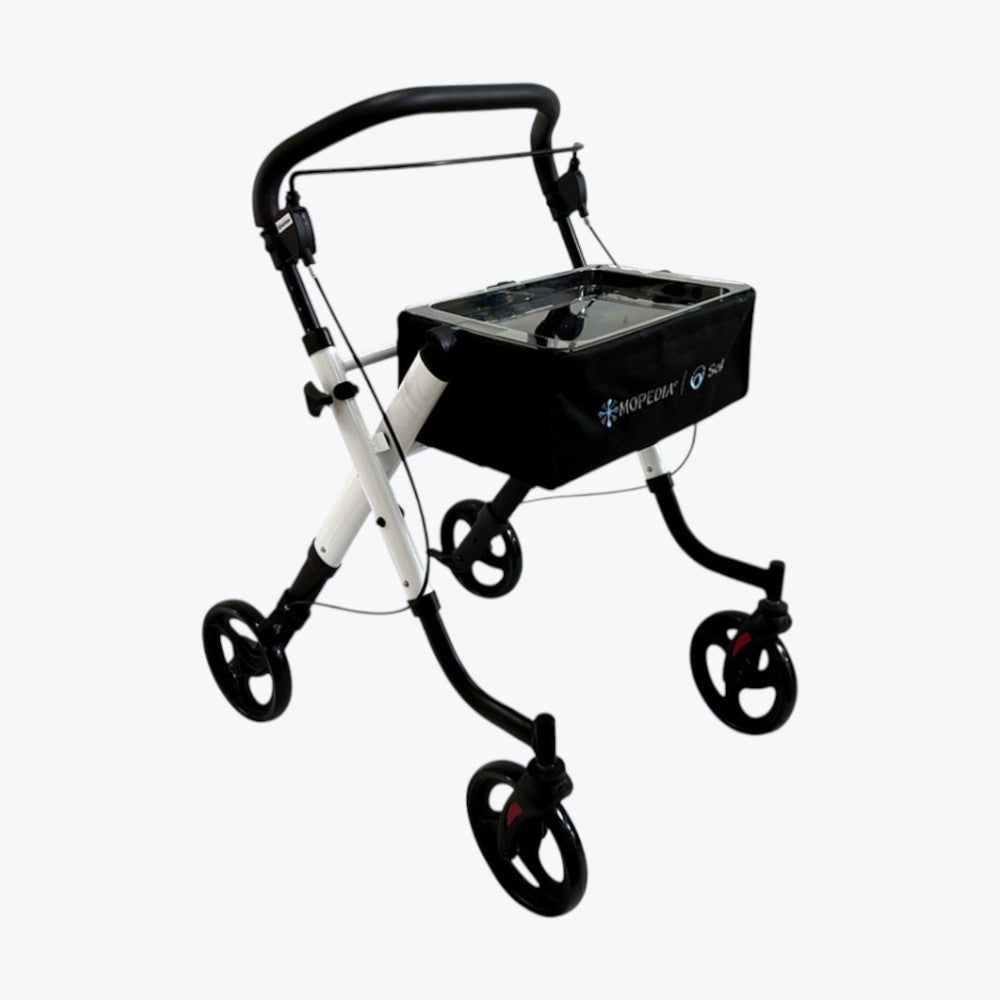 Rollator Pieghevole a 4 Ruote con Freni e Cestino – Deambulatore con Ruote
